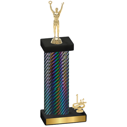 Accented Single Black Carbon Fiber First Place Victory Trophy