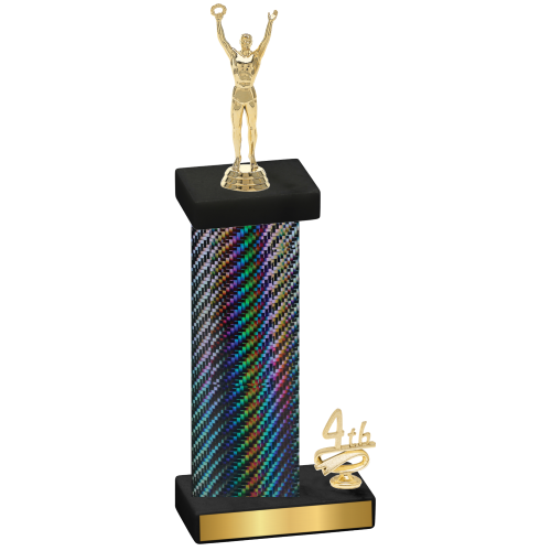 Accented Single Black Carbon Fiber Fourth Place Victory Trophy