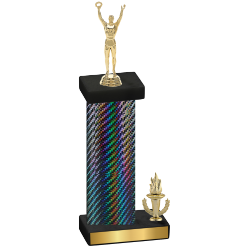 Accented Single Black Carbon Fiber Victory Victory Trophy