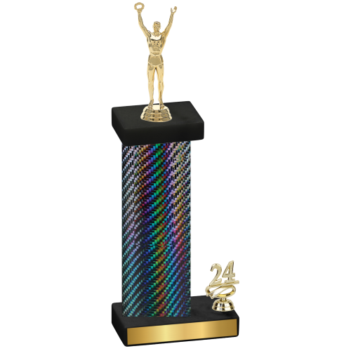 Accented Single Black Carbon Fiber Year Victory Trophy