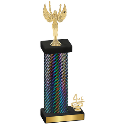 Accented Single Black Carbon Fiber Fourth Place Victory Trophy