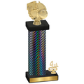 Accented Single Black Carbon Fiber Fourth Place Basketball Trophy