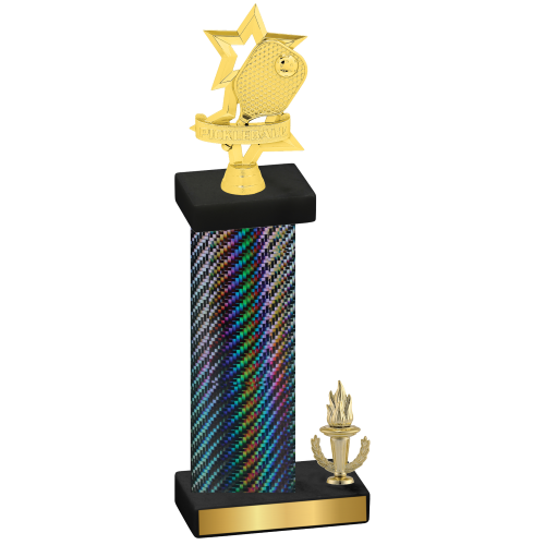 Accented Single Black Carbon Fiber Victory Pickleball Trophy