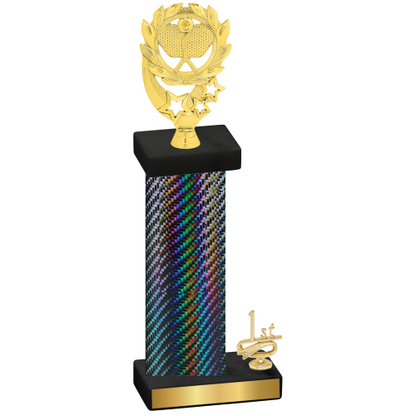 Accented Single Black Carbon Fiber First Place Pickleball Trophy