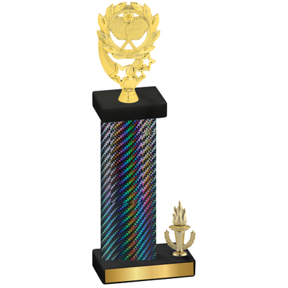 Accented Single Black Carbon Fiber Victory Pickleball Trophy