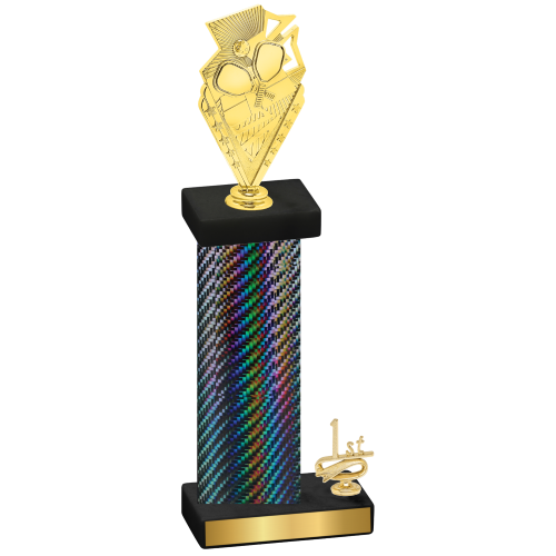 Accented Single Black Carbon Fiber First Place Pickleball Trophy