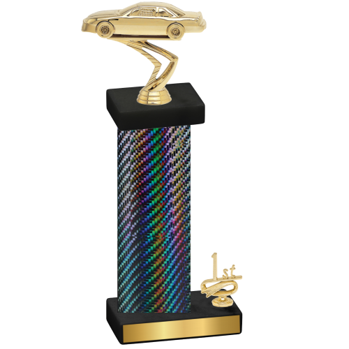 Accented Single Black Carbon Fiber First Place Cars Trophy