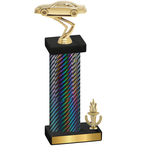 Accented Single Black Carbon Fiber Victory Cars Trophy