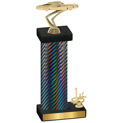 Accented Single Black Carbon Fiber First Place Cars Trophy