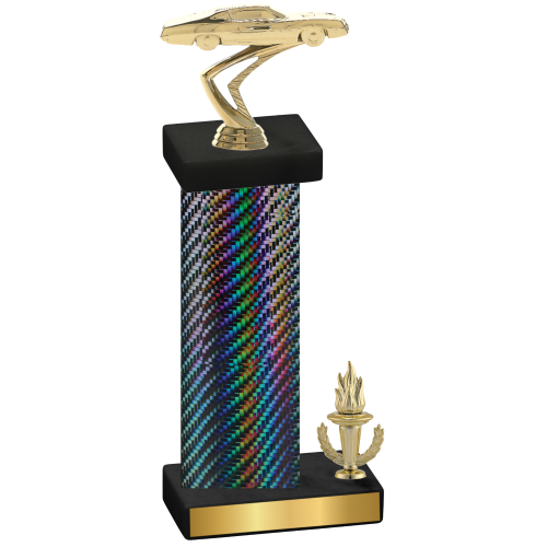 Accented Single Black Carbon Fiber Victory Cars Trophy