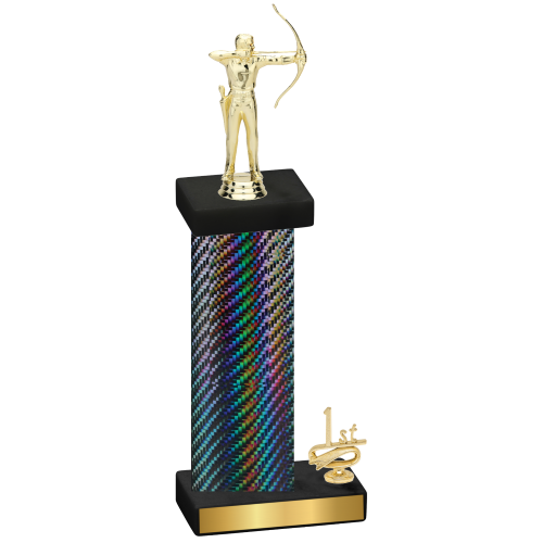 Accented Single Black Carbon Fiber First Place Archery Trophy