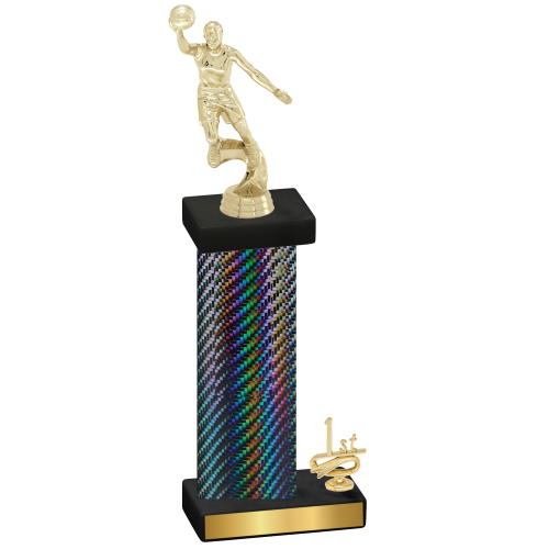 Accented Single Black Carbon Fiber First Place Basketball Trophy