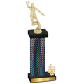 Accented Single Black Carbon Fiber Fourth Place Basketball Trophy