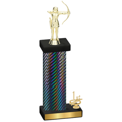 Accented Single Black Carbon Fiber First Place Archery Trophy