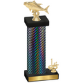 Accented Single Black Carbon Fiber First Place Fishing Trophy