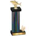 Accented Single Black Carbon Fiber Fourth Place Fishing Trophy