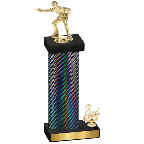 Accented Single Black Carbon Fiber Third Place Shooter Trophy