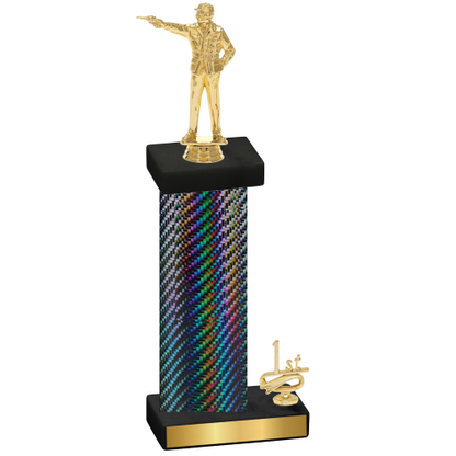 Accented Single Black Carbon Fiber First Place Shooter Trophy