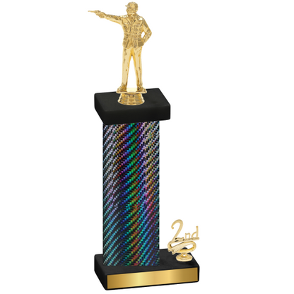 Accented Single Black Carbon Fiber Second Place Shooter Trophy