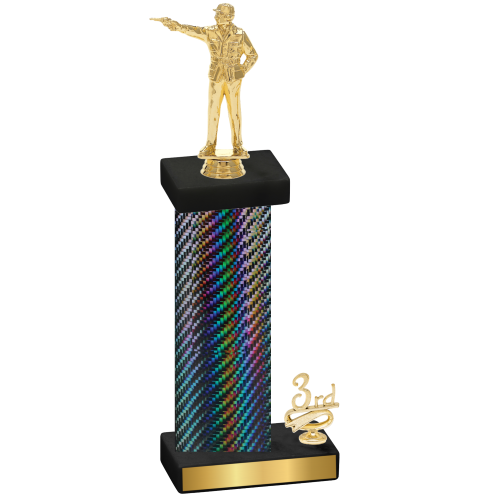 Accented Single Black Carbon Fiber Third Place Shooter Trophy