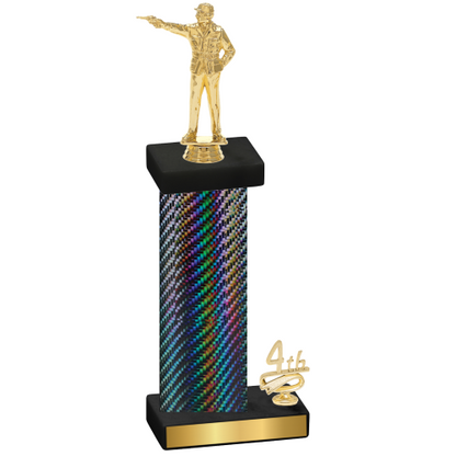 Accented Single Black Carbon Fiber Fourth Place Shooter Trophy