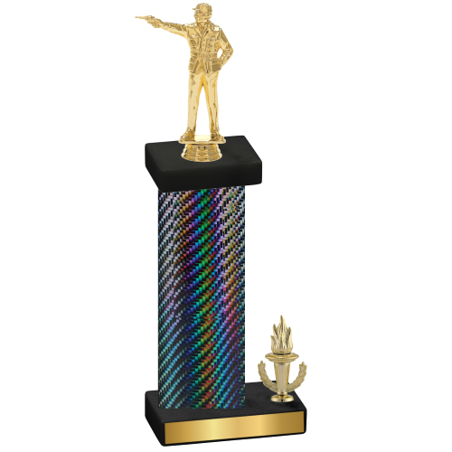 Accented Single Black Carbon Fiber Victory Shooter Trophy