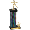Accented Single Black Carbon Fiber Second Place Skater Trophy