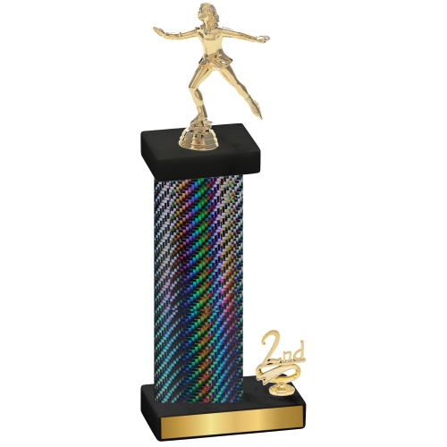 Accented Single Black Carbon Fiber Second Place Skater Trophy