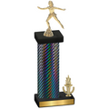 Accented Single Black Carbon Fiber Victory Skater Trophy