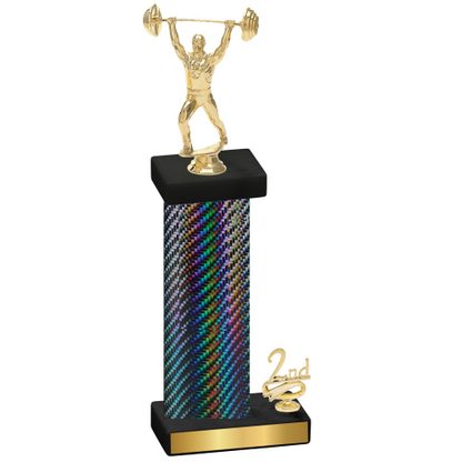 Accented Single Black Carbon Fiber Second Place Weights Trophy