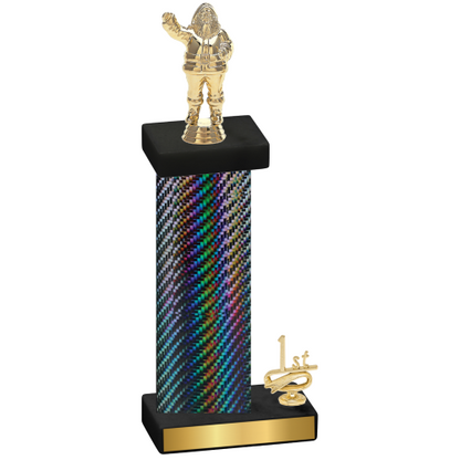 Accented Single Black Carbon Fiber First Place Holiday Trophy