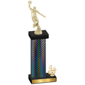 Accented Single Black Carbon Fiber Fourth Place Basketball Trophy