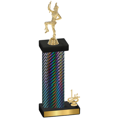 Accented Single Black Carbon Fiber First Place Majorette Trophy