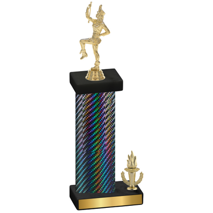 Accented Single Black Carbon Fiber Victory Majorette Trophy