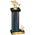 Accented Single Black Carbon Fiber Fourth Place Fishing Trophy