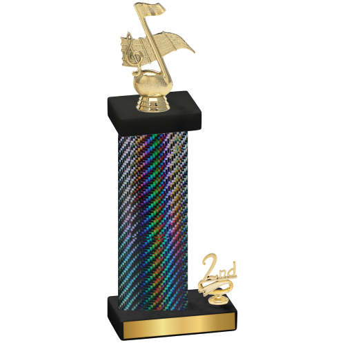 Accented Single Black Carbon Fiber Second Place Music Trophy