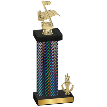 Accented Single Black Carbon Fiber Victory Music Trophy