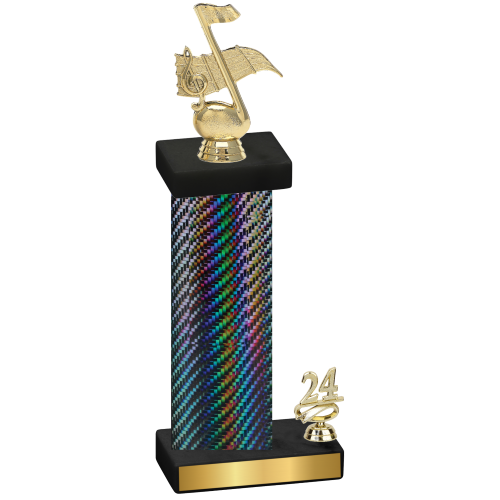 Accented Single Black Carbon Fiber Year Music Trophy