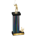 Accented Single Black Carbon Fiber Third Place Golf Trophy