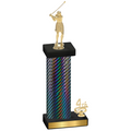 Accented Single Black Carbon Fiber Fourth Place Golf Trophy