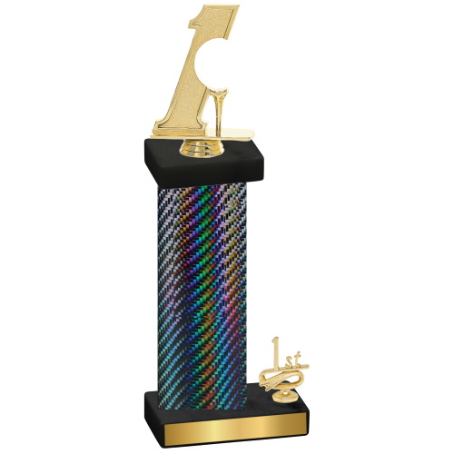 Accented Single Black Carbon Fiber First Place Golf Trophy