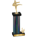 Accented Single Black Carbon Fiber Third Place Karate Trophy