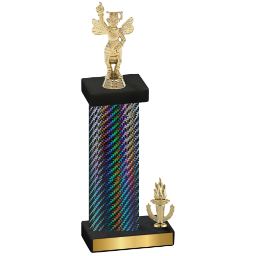 Accented Single Black Carbon Fiber Victory Academics Trophy