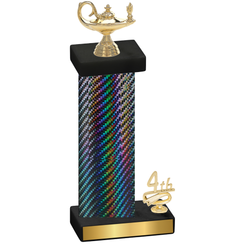 Accented Single Black Carbon Fiber Fourth Place Academics Trophy