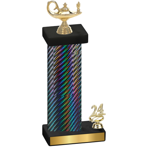 Accented Single Black Carbon Fiber Year Academics Trophy