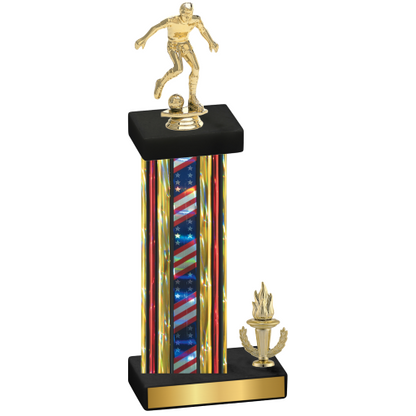 Accented Single Flag USA Victory Soccer Trophy