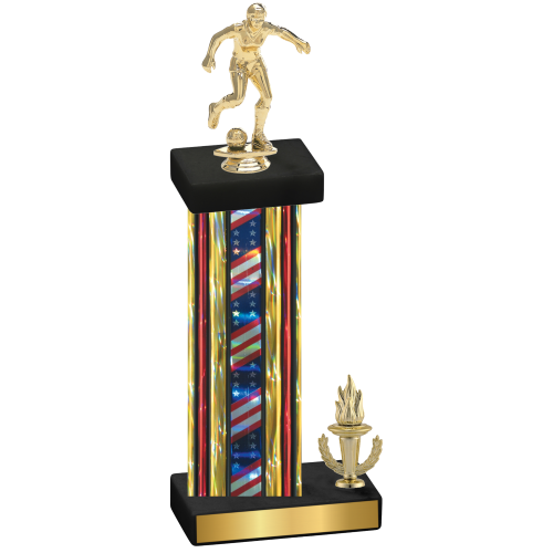 Accented Single Flag USA Victory Soccer Trophy