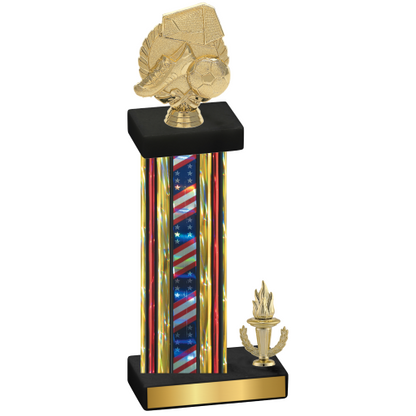 Accented Single Flag USA Victory Soccer Trophy