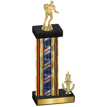 Accented Single Flag USA Victory Rugby Trophy