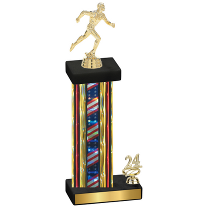 Accented Single Flag USA Year Running Trophy